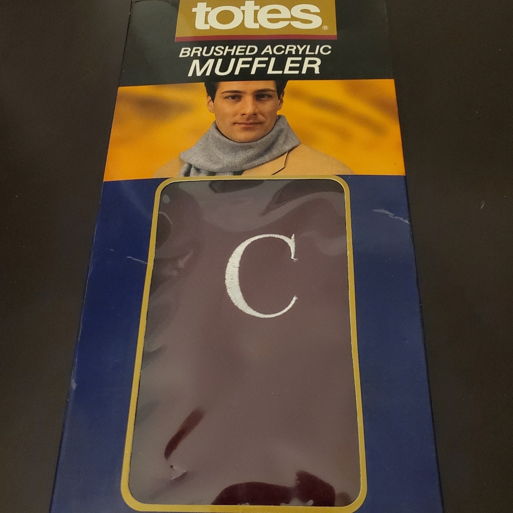 Men's totes Brushed Acrylic Muffler. Monogram "C".